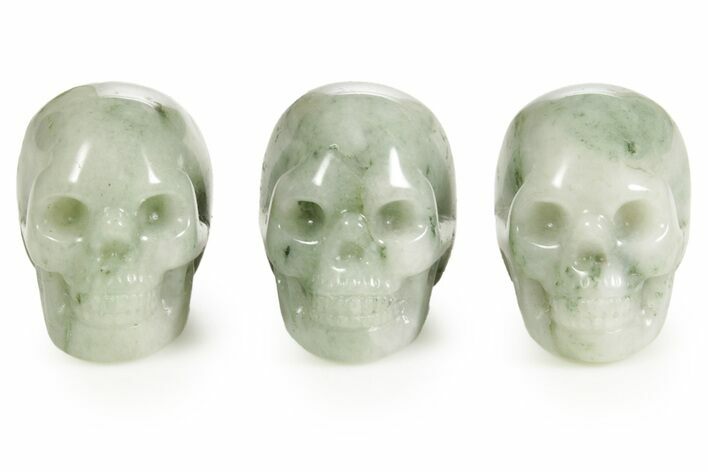 1.5" Polished Chlorite Quartz Crystal Skulls - Photo 1